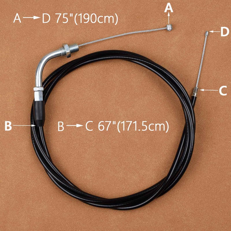 Royitay 7/8" Twist Throttle Accelerator Handle Grips, 75" Throttle Cable With ON OFF Switch for Mini Bike 49cc 50cc 80cc 90cc 110cc 125cc 212cc Pit Bike Dirtbike Go Kart Zooma Stand Up Gas Scooter - Image 3